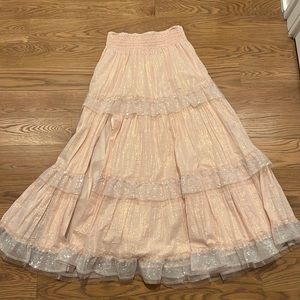 Love shack fancy sequin long skirt